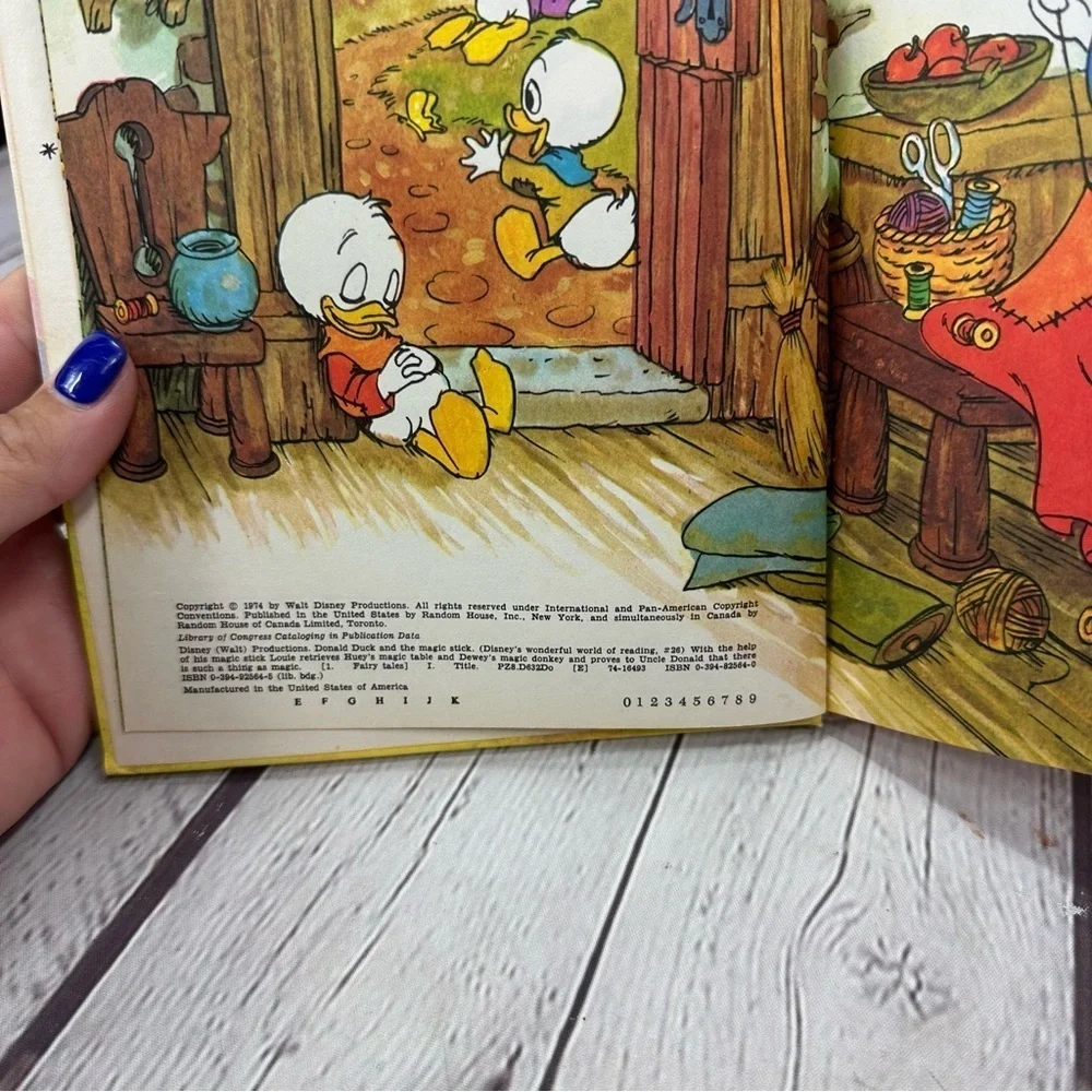 vintage 1974 disney Donald Duck and the Magic Stick hard Book fandom
